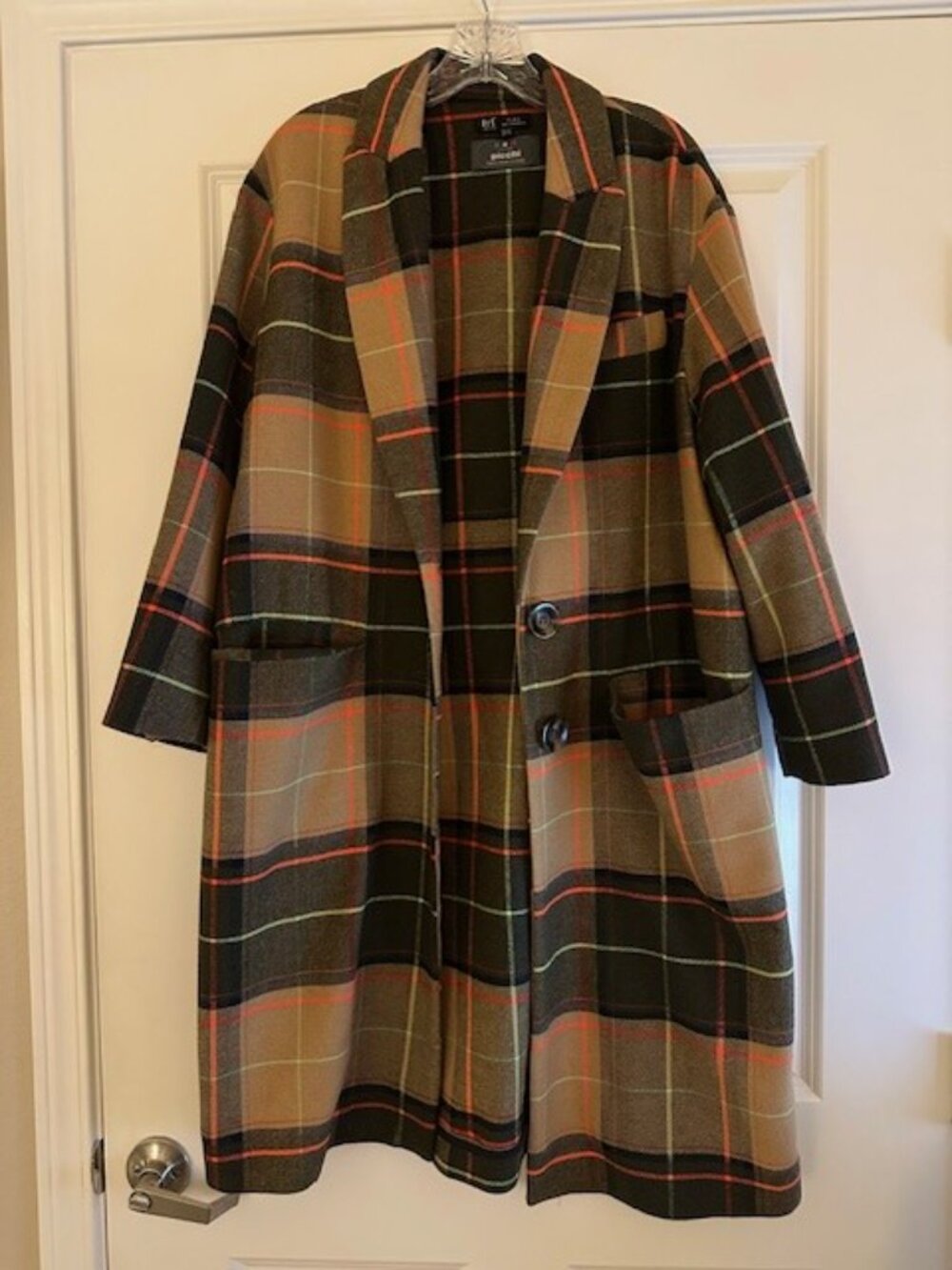 Zara trf Collection Overshirt Long Jacket Plaid size Medium - Picture 2 of 8